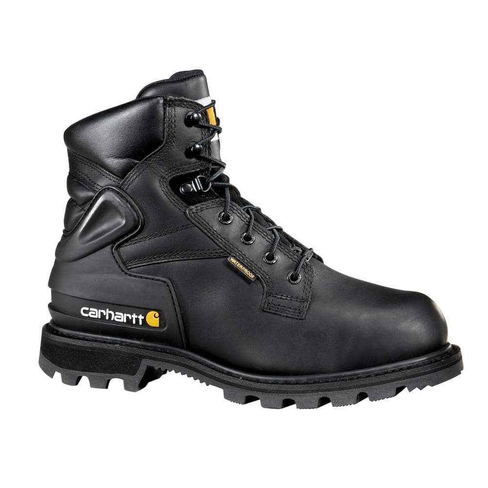 black mens square toe boots