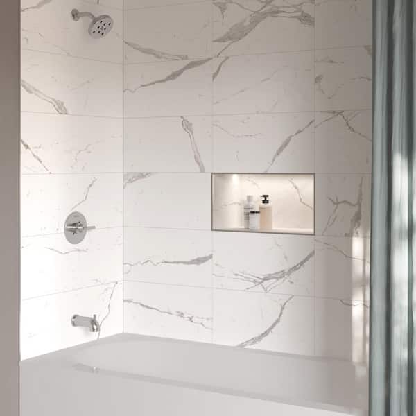 Impero Prestige White Matte 12 in. x 24 in. Marble Look Porcelain Floor and Wall Tile (15.50 sq. ft. /Case)