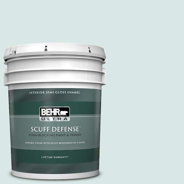 BEHR ULTRA 5 gal. #500E-2 Aqua Breeze Extra Durable Semi-Gloss Enamel Interior Paint & Primer