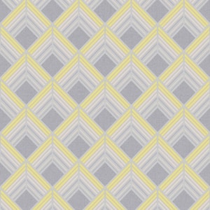 Trifina Geo Yellow/Gray/Silver Wallpaper Sample