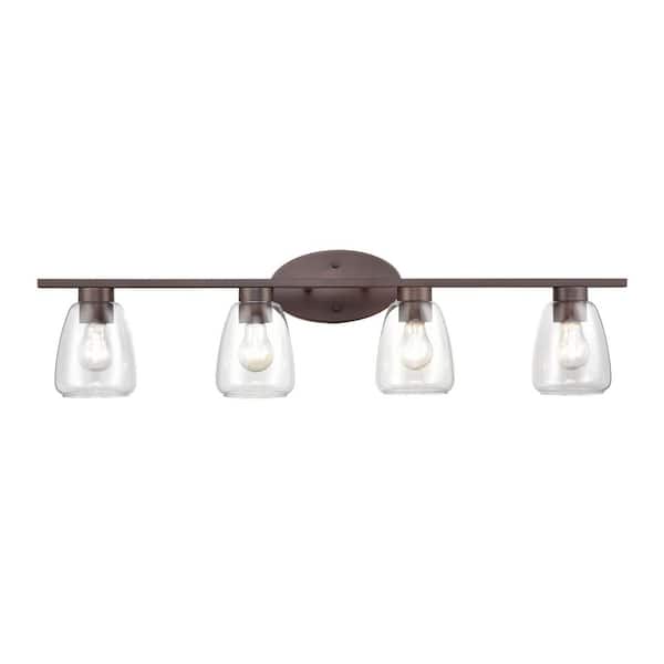 Millennium Lighting 34 in. 4-Light Rubbed Bronze Vanity Light with Clear Glass