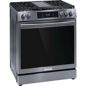 Gallery 30 in. 6 cu. ft. 5 Burner Slide-In Gas Range w/ Total Convection & Air Fry in Smudge Proof Black Stainless Steel