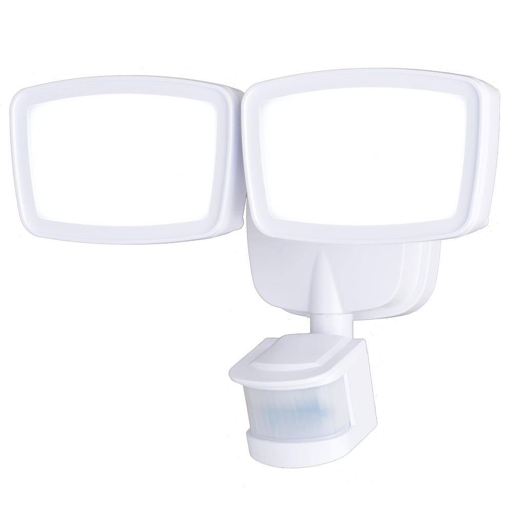 White Polycarbonate LED Motion Sensor Outdoor Security Flood Light
