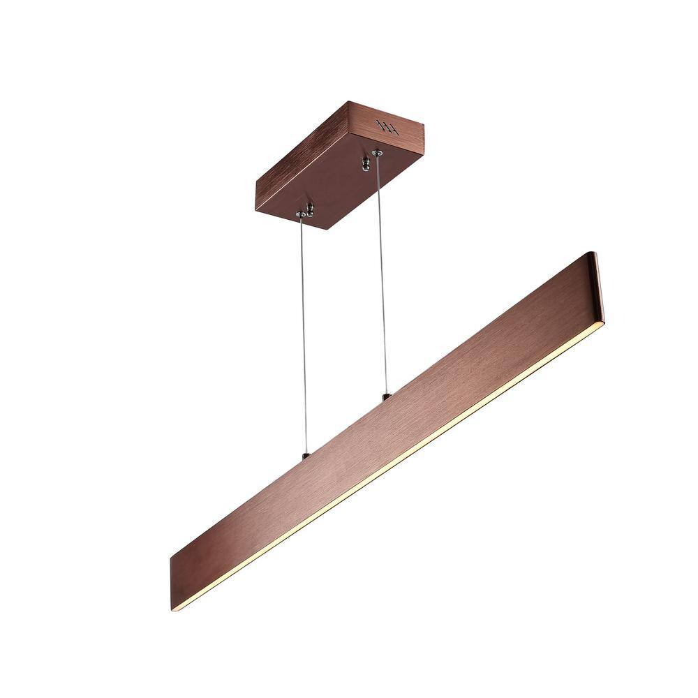 Draper 40" Anodized Bronze Geometric LED Metal Linear Pendant