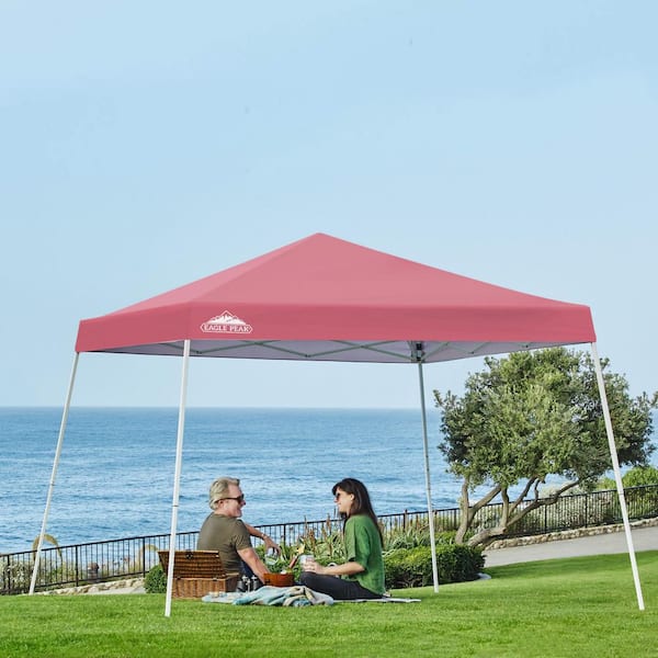 EAGLE PEAK 10 ft. W x 10 ft. D Slant Leg Pop-Up Canopy Tent