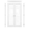 ARK DESIGN 48 in. x 80 in. 1-Lite Clear Glass Universal White Solid Core Wood Double French Door with Quick Assemble Jamb FR-1LTM-YT-48