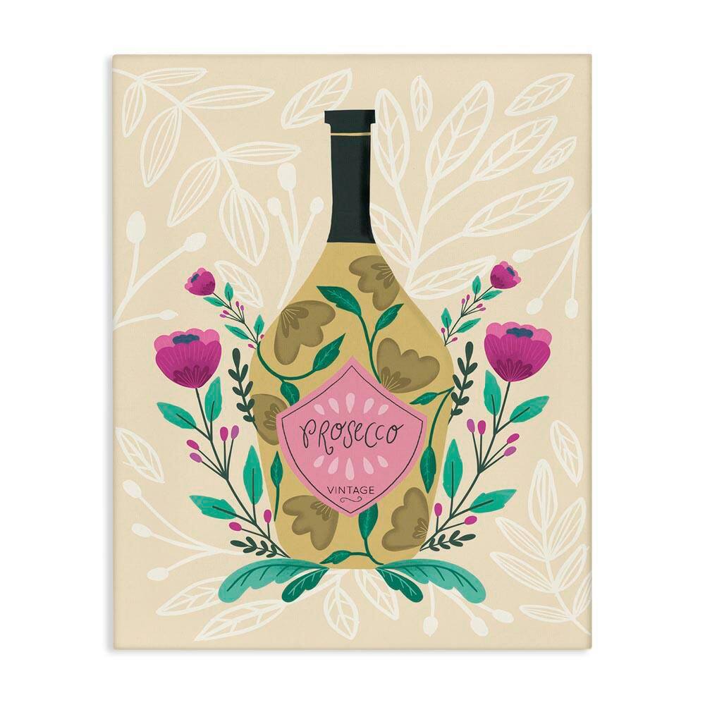 Chic Floral Alcohol Bottle by Louise Allen Designs Unframed Food Graphic Art Print 30 in. x 24 in. price history on PriceWatchPro
