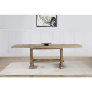 Napa Weathered Sand 72 in. Trestle Counter Height Dining Table with 2 18 in. Leaves