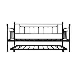 Black Metal Frame Standard Twin Daybed and Trundle Set