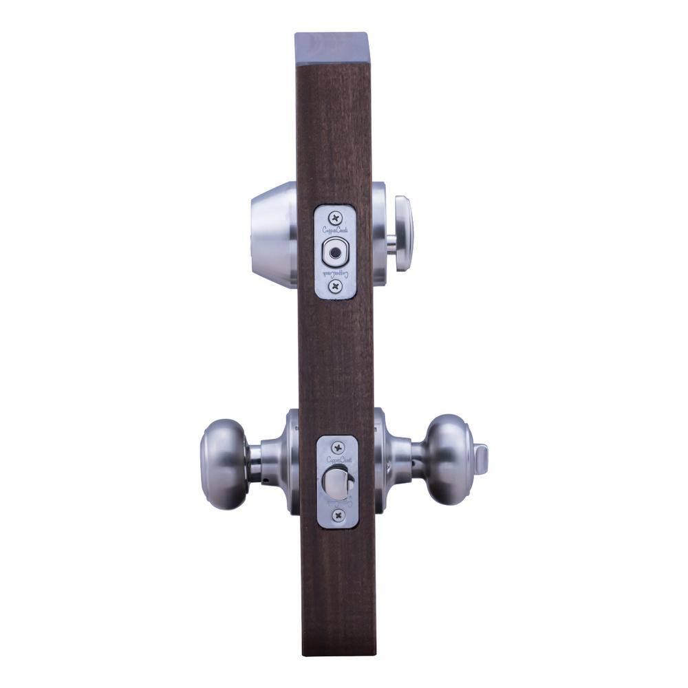 Satin Stainless Colonial Entry Knob Set with Deadbolt