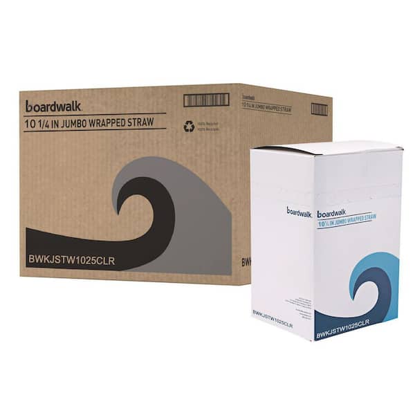 Clear Wrapped Giant Disposable Polypropylene Straws, 10.25 in., 1,000/Carton