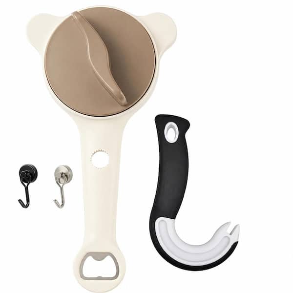 Jar Opener for Seniors and Weak Hands, Adjustable 4-in-1 Bottle Opener with Magnetic Hooks, Easy-Grip