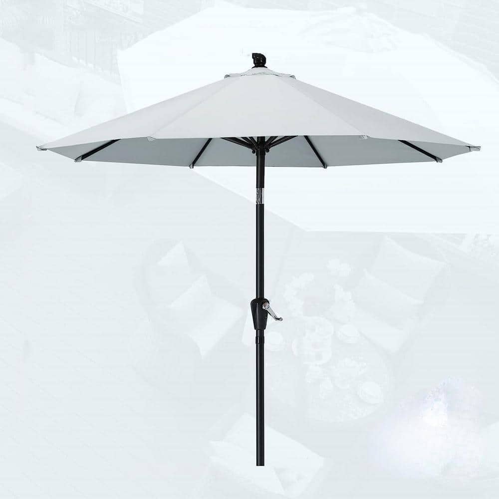 10 ft. Patio Umbrella for Outdoor Market Table -8 Ribs in Light Gray