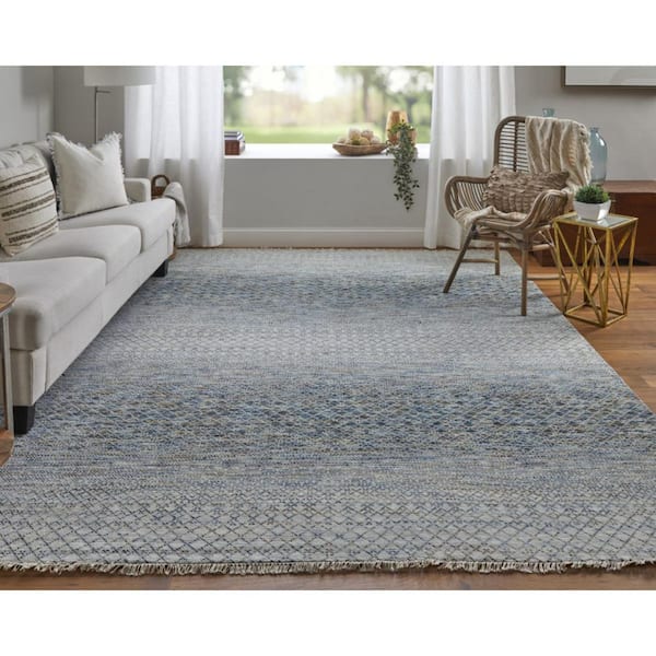 2 ft. x 10 ft. Ivory Solid Color Washable Area Rug