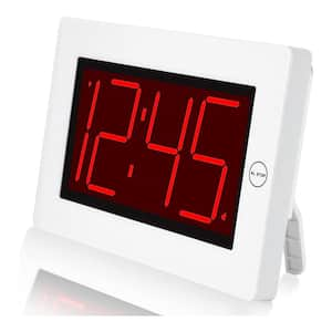 Digital Wall Clock 8 in. Extra Large Display 3 in. LED Digit Constantly Light Up Battery Operated, Adjustable Brightness