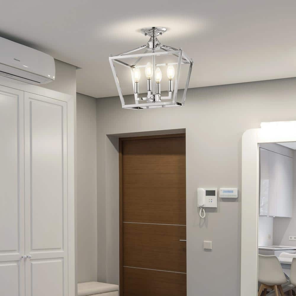 Elegant Chrome and Glass 12" Modern LED Flush Mount Ceiling Light