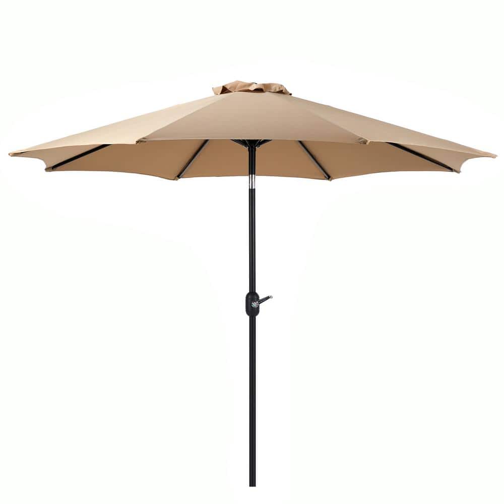 9 ft. Outdoor Patio Market Umbrella, Waterproof Sun Shade with 8 Ribs Umbre