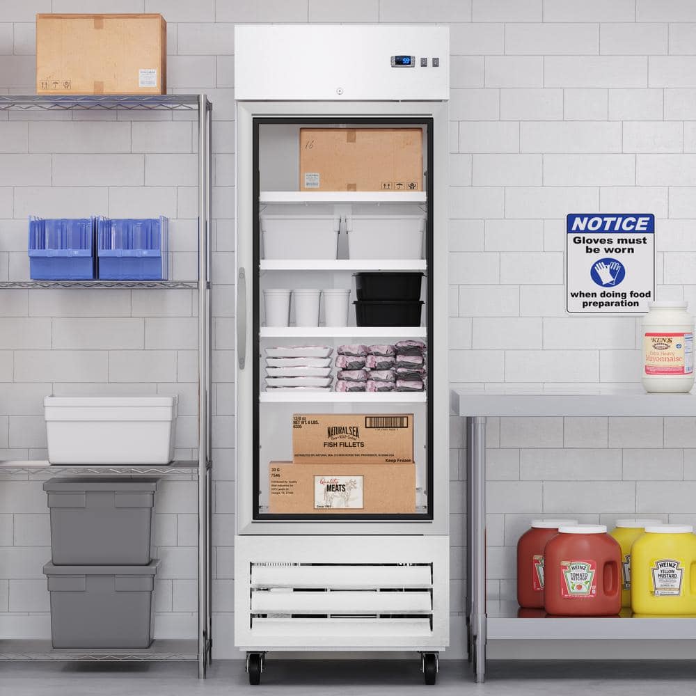 27-Inch Stainless Steel Convertible Refrigerator Freezer with Glass Door