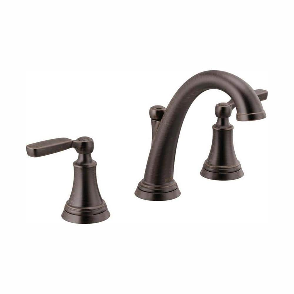 Delta Woodhurst 8 In Widespread 2 Handle Bathroom Faucet In Venetian Bronze 3532lf Rbmpu The Home Depot