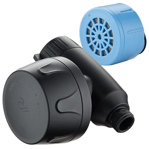 AQUACARE Advanced Shower Filter For Shower Heads With Kdf Filtration And Built In Bracket, Antimicrobial in Matte Black