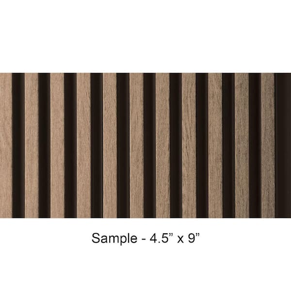 FROM PLAIN TO BEAUTIFUL IN HOURS Take Home Sample - Medium Slats 1/2 in. x 0.375 ft. x 0.75 ft. Ash Gray Glue-Up Foam Wood Wall Panel(1-Piece/Pack)