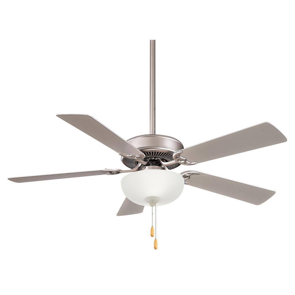 MINKA-AIRE Contractor Uni-Pack 52 in. LED Indoor Brushed Steel Ceiling Fan  with Light Kit F448L-BS The Home Depot