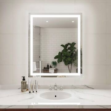 niveal Iris 30 in. W x 36 in. H Rectangular Frameless LED Wall Bathroom Vanity Mirror in Silver LMP04-3036DF1