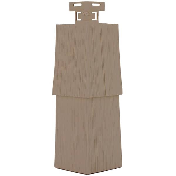 Novik NovikShake RS RoughSawn Shake Corner 4.5 in. x 14.6 in. Polymer Corner in Khaki (5 Per Box, 5.2 lin. ft.)
