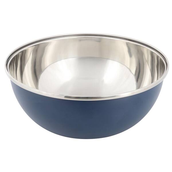 5 Quart Stainless Steel Mixing Bowl in Blue with Nonslip Base