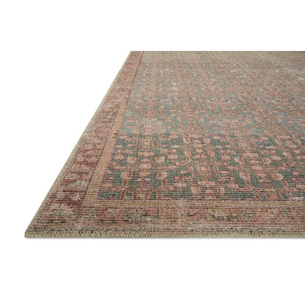 Aubrey 10 ft. x 14 ft. Blue / Terracotta Traditional Area Rug