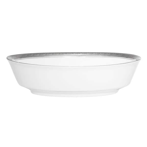 Noritake Crestwood Platinum 9.75 in., 32 fl. oz. (Platinum) Porcelain Serving Bowl (oval)