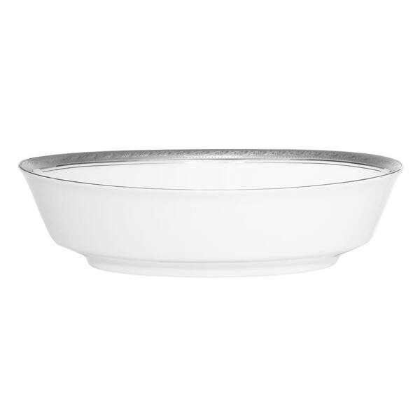 Noritake Crestwood 9.75 in. 32 fl. Oz. Platinum Porcelain Serving Bowl 4166415 The Home Depot