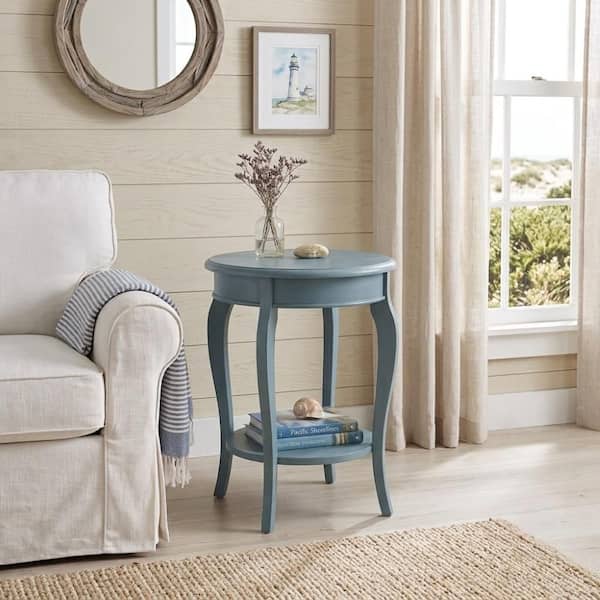 Cambria Ocean Blue Round End Table