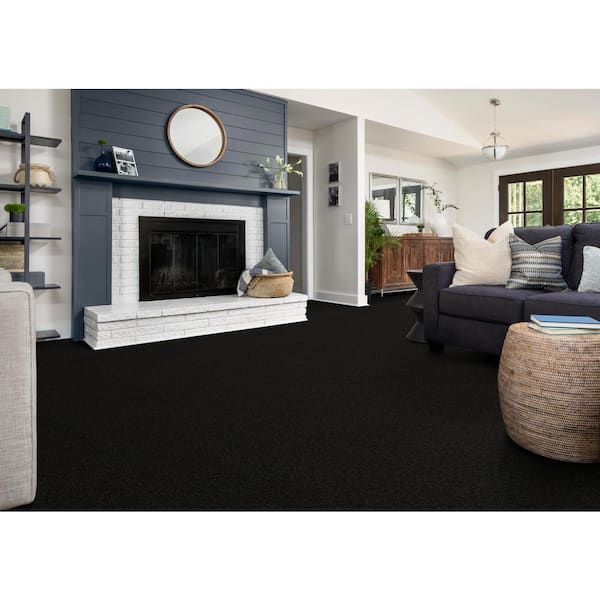 Watercolors I - Pepper - Gray 15 ft. 28.8 oz. Polyester Texture Carpet - Installation Required