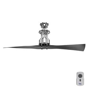 Spades 56 in. Indoor Polished Chrome Modern Ceiling Fan with Remote