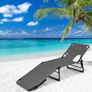 Grey Durability Stability Metal Outdoor Lounge Chair
