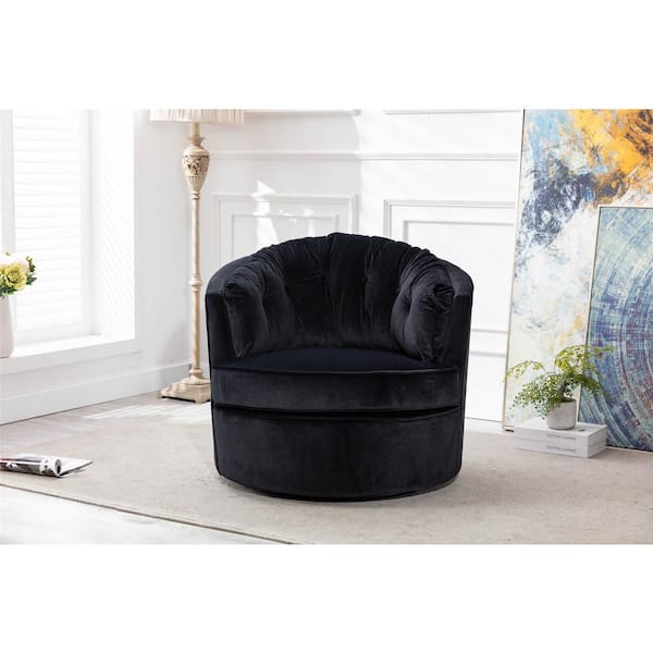 black velvet barrel chair