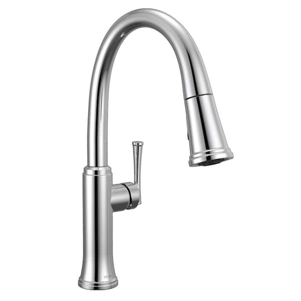 Eldridge Chrome 16.81 in. H Pull Down Sprayer Kitchen Faucet with 360 Degree Spout Swivel