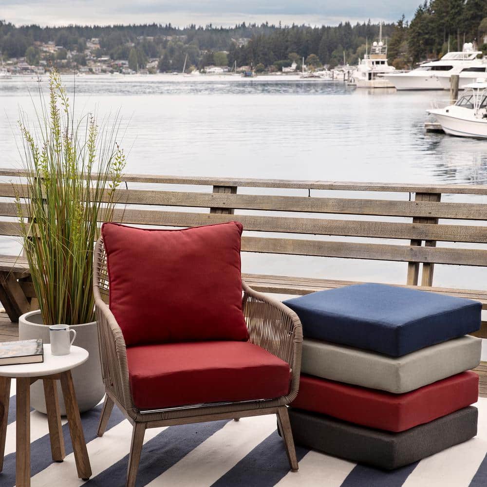 Nautical Red Recycled Fabric Adirondack Chair Cushion Set