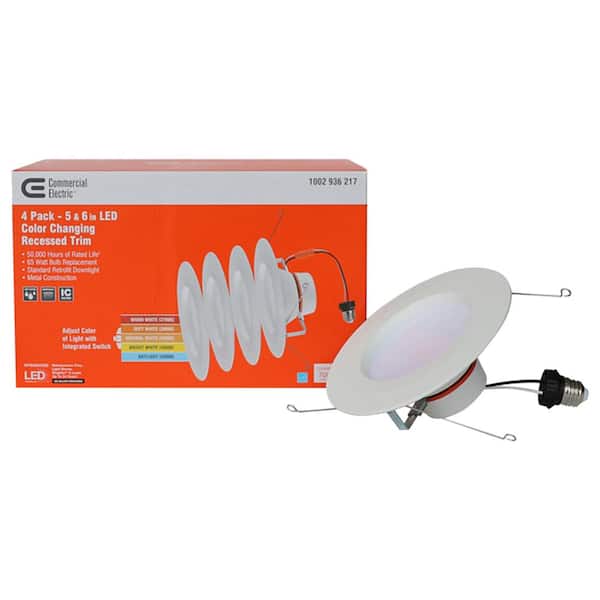 Commercial Electric 5 6 In Matte White, Directional Can Lights Home Depot