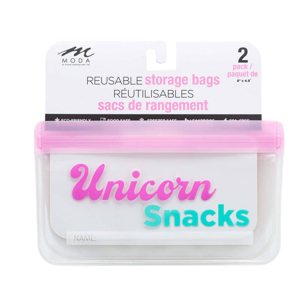Reusable Sandwich Bag - Set of 2 - Hearts & Unicorns