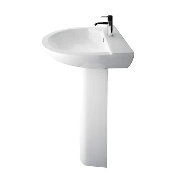 Barclay Products Anabel 555 Pedestal Combo Bathroom Sink in White Barclay Products Anabel 555 Pedestal Combo Bathroom Sink in White