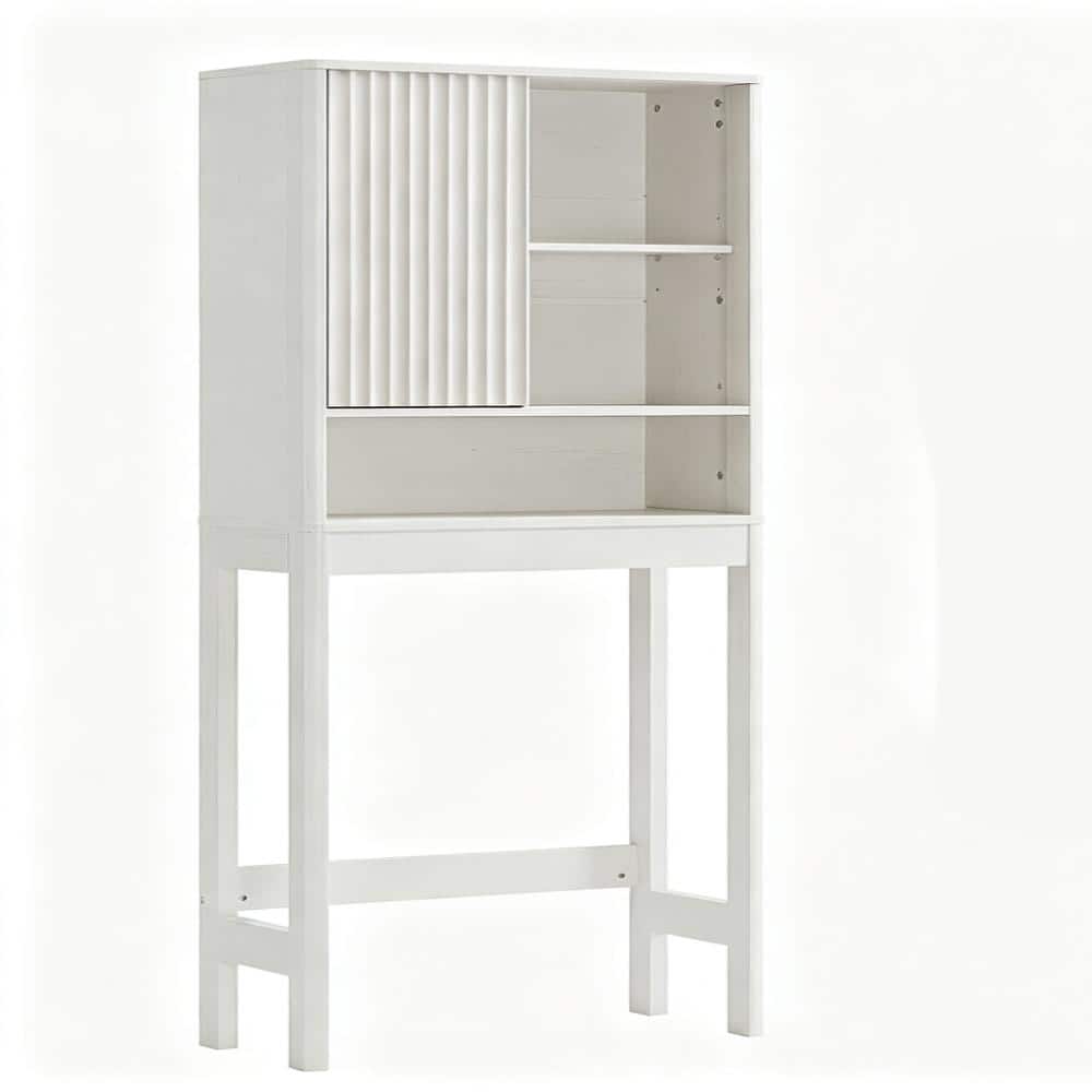 23.3 in. W x 68 in. H x 10 in. D White Over The Toilet Storage with Sliding Door and Adjustable Shelf price history on PriceWatchPro