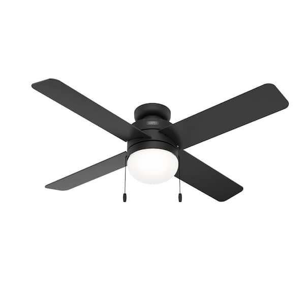 Hunter Timpani 52 in. Indoor Matte Black Ceiling Fan with Light Kit Included