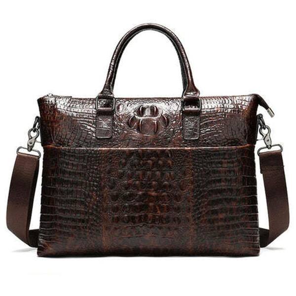 Aoibox Men's Genuine Brown Leather Briefcase Office Bag HDDB1206 The