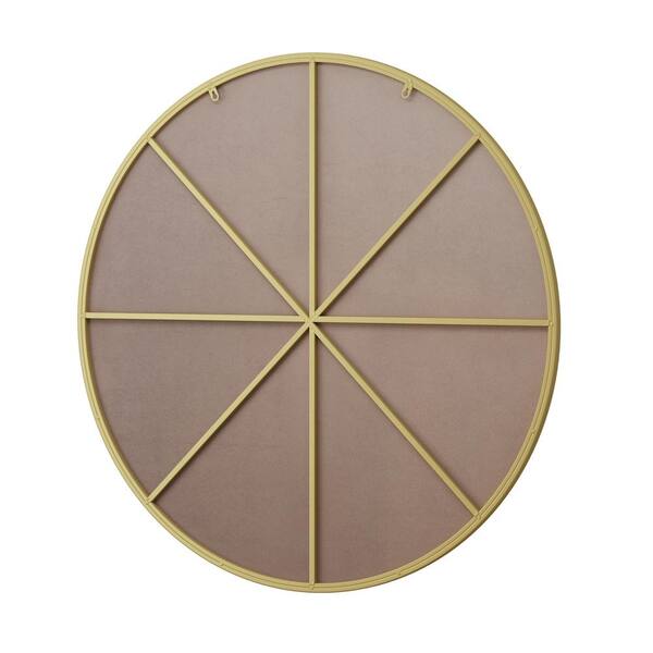 Tatahance 48 in. W x 48 in. H Round Metal Gold Wall Mounted Mirror