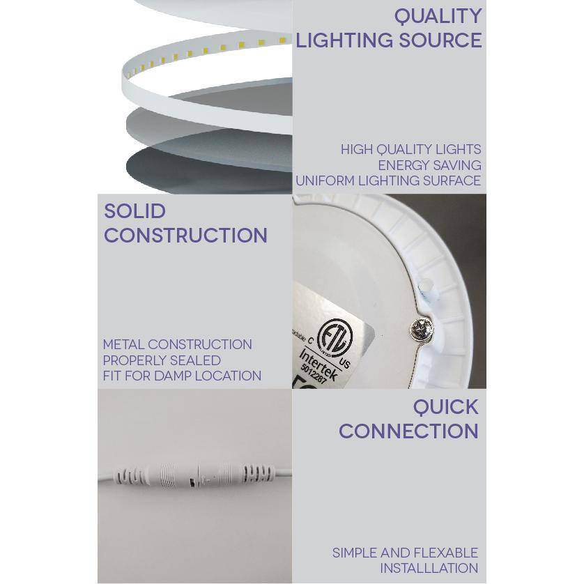 Bazz SLDSKB4W4 4.25'' Dimmable Air-Tight IC Rated LED Canless Recessed Lighting Kit