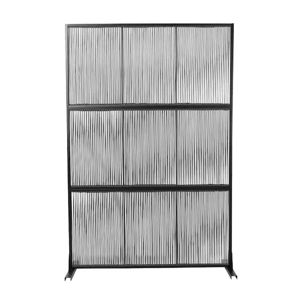 72.1 in. Metal Garden Fence Outdoor Privacy Screen Garden Screen Panels in Gray (1-Pack)