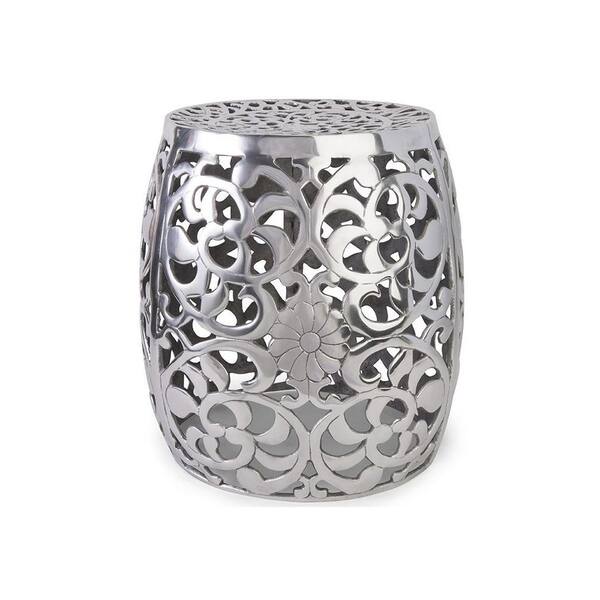 IMAX Paige 18 in. Silver Garden Stool