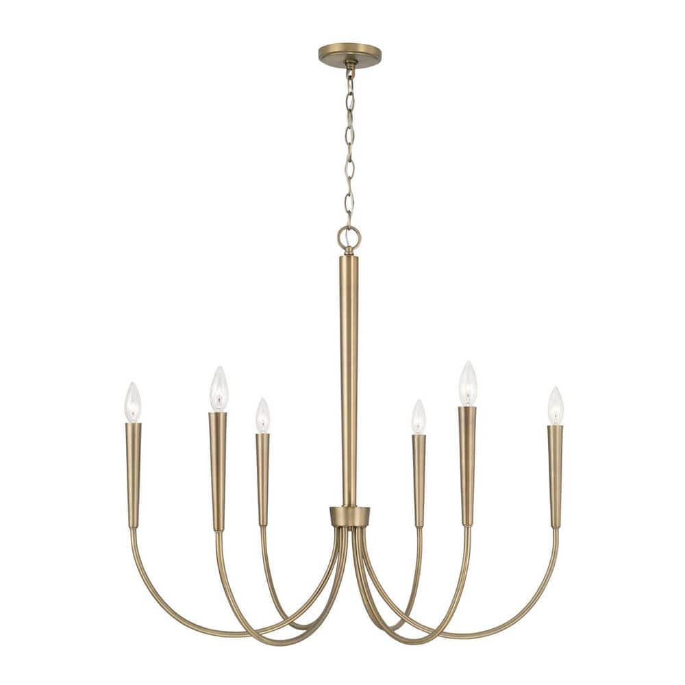 Holden 33 in. 6-Light Aged Brass Medium Chandelier and No Bulbs Included price history on PriceWatchPro